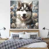 Toile Portraits de races de chiens de fleurs 7 (Insitu(Chambre))