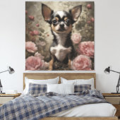 Toile Portraits de races de chiens de fleurs 9 (Insitu(Chambre))