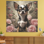 Toile Portraits de races de chiens de fleurs 9 (Insitu(Salon))