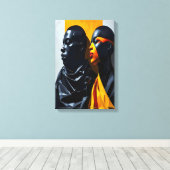 Toile Portraits modernes audacieux Art géométrique Abstr (Insitu (Plancher de Bois))