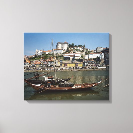 Toile Portugal, Porto, Bateau Avec Barils De Vin (Recto)