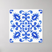 Toile Portuguese Blue Tile central round medallion (Recto)