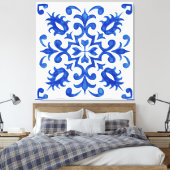 Toile Portuguese Blue Tile central round medallion (Insitu(Chambre))