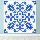 Toile Portuguese Blue Tile central round medallion (Insitu (Plancher de Bois))