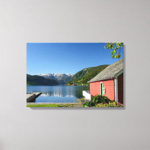 Toile Position norvégienne et boathouse de fjord