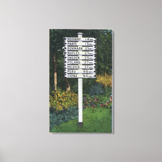 Toile POSTE DU SIGNE DU SITE DE MARQUEUR Mile (Recto)