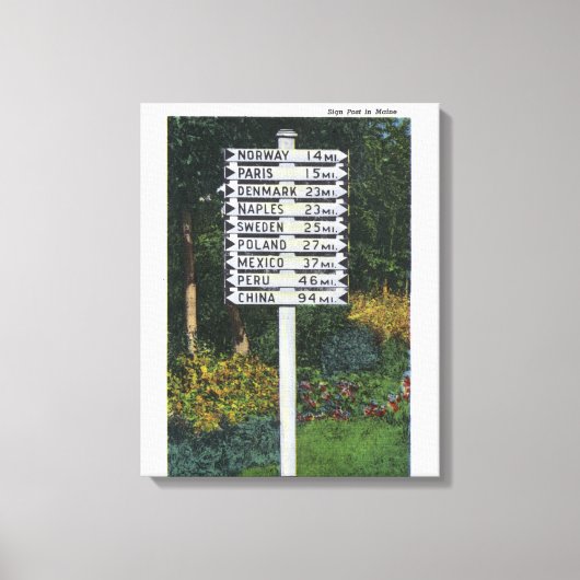 Toile POSTE DU SIGNE DU SITE DE MARQUEUR Mile (Recto)
