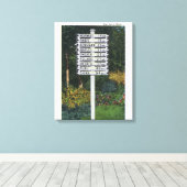 Toile POSTE DU SIGNE DU SITE DE MARQUEUR Mile (Insitu (Plancher de Bois))