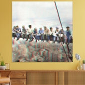 Toile Poster Anaglyph 3D- Lunch atop Skyscraper New York (Insitu(Salon))