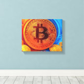 Toile Poster Bitcoin (Insitu (Plancher de Bois))