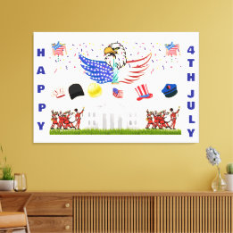 Toile Poster brillant -4 juillet