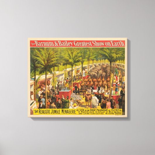 Toile Poster Cirque vintage D'Animaux Et D'Artistes (Recto)