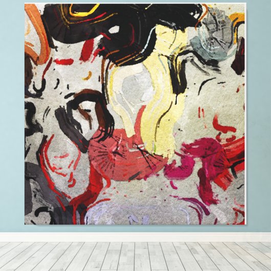 Toile Poster d'art Abstrait (Insitu (Plancher de Bois))