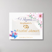 Toile Poster de bienvenue du Mariage floral romantique (Recto)