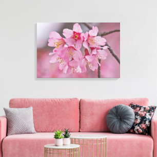 Toile Poster de Bouquet de Cherry Blossom Pink Pastel