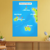 Toile Poster de Channel Islands Map. (Insitu(Salon))
