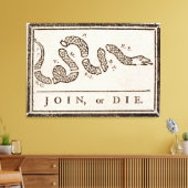Toile Poster de dessin de Benjamin Franklin "Join or Die (Insitu(Salon))