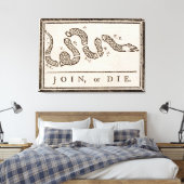Toile Poster de dessin de Benjamin Franklin "Join or Die (Insitu(Chambre))