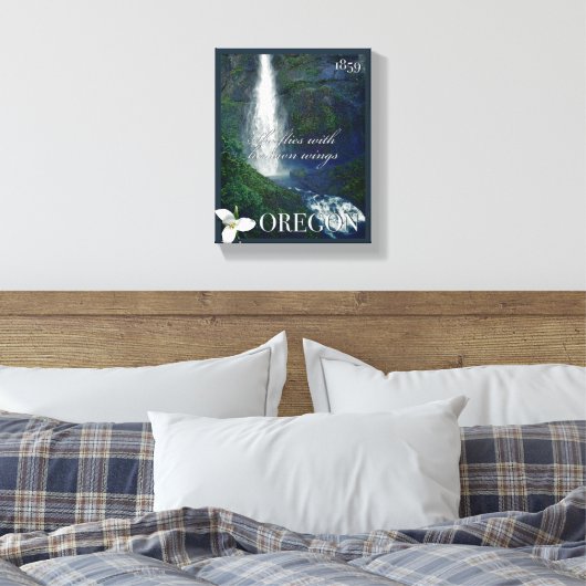 Toile Poster de la cascade de l'Oregon (Insitu(Chambre))
