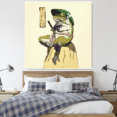 Toile Poster de la grenouille Samurai Faux Canvas Imprim (Insitu(Chambre))