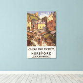 Toile Poster de la scène de marché (Insitu (Plancher de Bois))