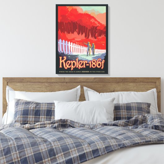 Toile Poster De L'Espace Rétro De Kepler-186f. (Insitu(Chambre))