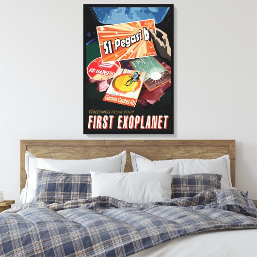 Toile Poster de l'espace rétro - Exoplanet Discovery 51  (Insitu(Chambre))