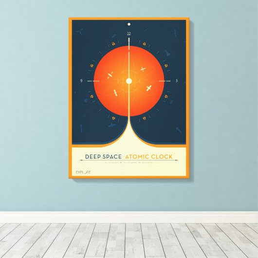Toile Poster de l'horloge atomique Deep Space, version o (Insitu (Plancher de Bois))