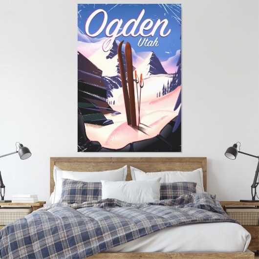 Toile Poster de ogden, Utah Ski (Insitu(Chambre))