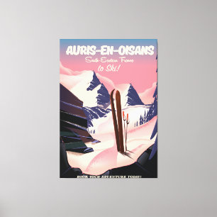 Toile poster de ski AURIS-EN-OISANS France