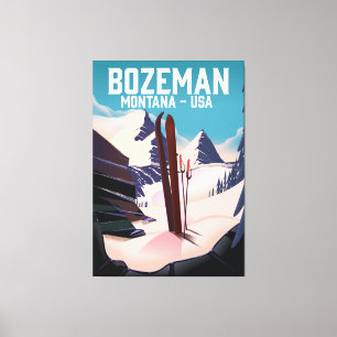 Toile poster de ski Bozeman Montana