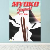 Toile poster de ski myoko japon (Insitu (Plancher de Bois))