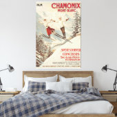 Toile Poster de ski Vintage de Chamonix Mont Blanc (Insitu(Chambre))