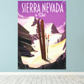 Toile poster de ski vintage Sierra Nevada (Insitu (Plancher de Bois))
