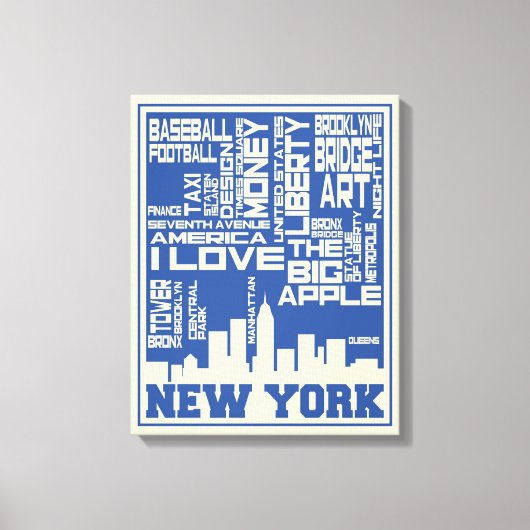 Toile Poster de typographie de New York (Recto)