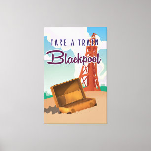Toile Poster de voyage Blackpool vintage