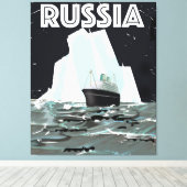 Toile Poster de voyage de Russie soviétique Arctique (Insitu (Plancher de Bois))