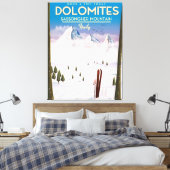 Toile poster de voyage Dolomites Sassongher Mountain Ita (Insitu(Chambre))