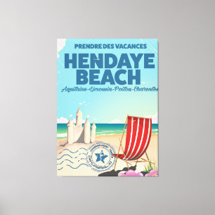 Toile poster de voyage Hendaye Beach