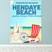 Toile poster de voyage Hendaye Beach (Insitu (Plancher de Bois))