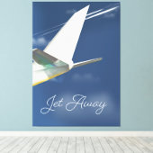 Toile Poster de voyage Jet Away. (Insitu (Plancher de Bois))