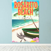 Toile Poster de voyage mexicain de Rosarito Beach (Insitu (Plancher de Bois))