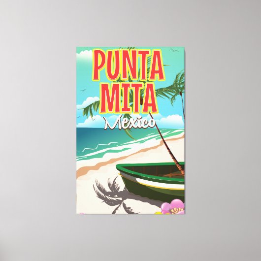 Toile Poster de voyage mexicain Punta Mita (Recto)
