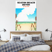 Toile Poster de voyage Seaton Beach Dorset (Insitu(Chambre))
