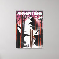 poster de voyage ski d'Argentière, France