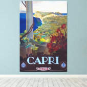 Toile Poster de voyage Vintage italien Capri (Insitu (Plancher de Bois))