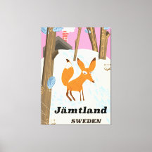 Poster de voyage vintage Jämtland Suède