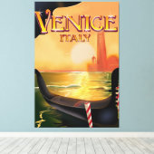 Toile poster de voyage vintage Venise, Italie (Insitu (Plancher de Bois))