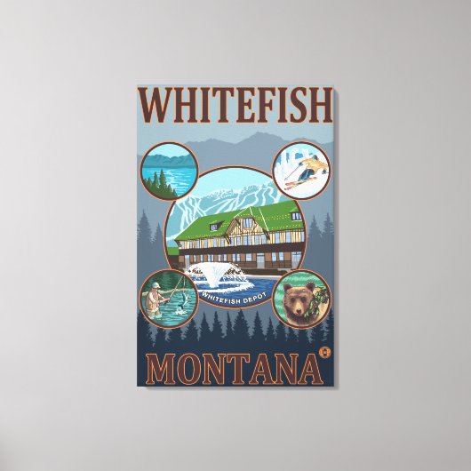 Toile Poster de voyage Whitefish, MontanaScic (Recto)