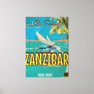 Toile poster de voyage Zanzibar Vintage